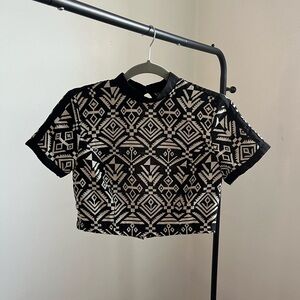 Tribal Crop Top w/ Exposed Back